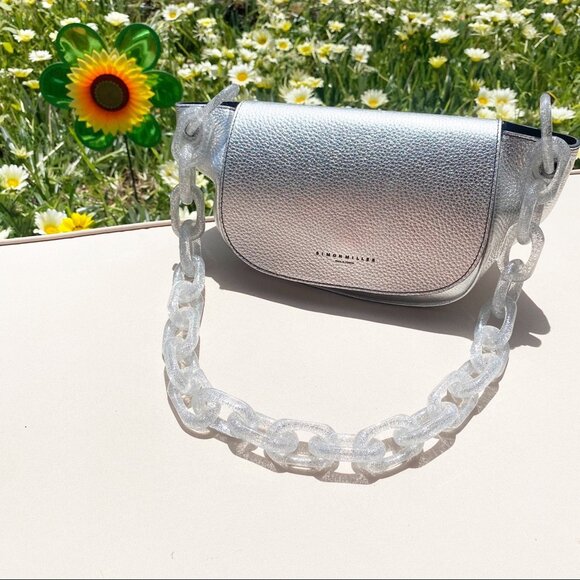 Simon Miller Silver Leather Bend Handbag - Picture 1 of 5
